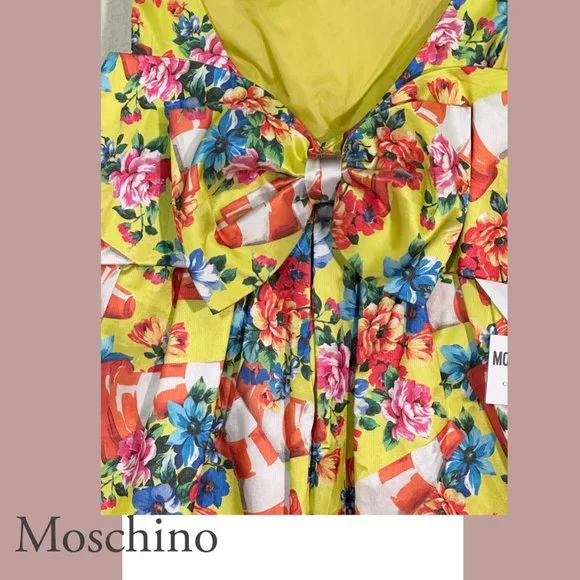 NEW! MOSCHINO COUTURE Rare 'Runway' Flower & Cone Dress, Sz 40 Italian (US 4) - Picture 8 of 11